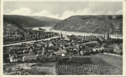 Bingen Rhein Rheinpanorama Kat. Bingen am Rhein