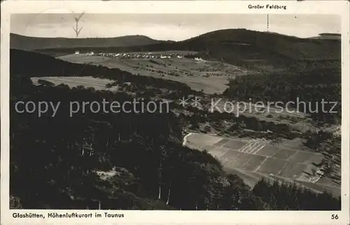 Glashuetten Taunus Panorama Hoehenluftkurort Blick zum Grossen Feldberg Kat. Glashuetten