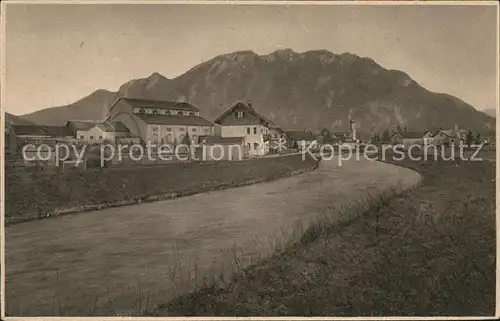 Oberammergau Theater Fluss Ammer mit Laber Ammergauer Alpen Kat. Oberammergau