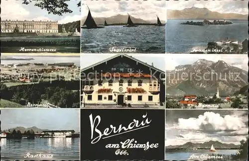 Bernau Chiemsee Schloss Herrenchiemsee Rasthaus Segelsport Fraueninsel Gasthof Alpen Kat. Bernau a.Chiemsee