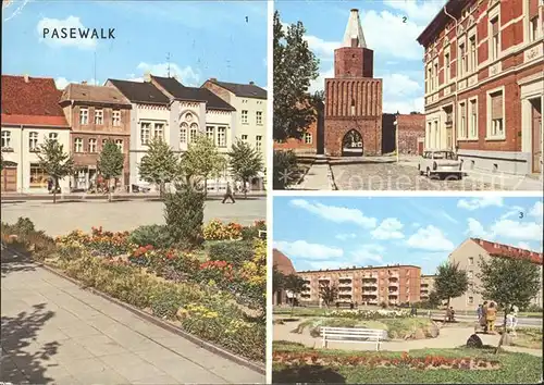 Pasewalk Mecklenburg Vorpommern Ernst Thaelmann Platz Muehlentor Platz der Aufbauhelfer Kat. Pasewalk