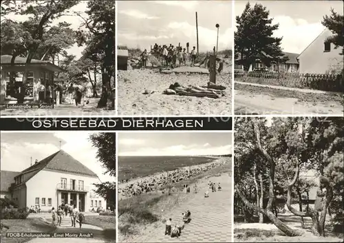 Dierhagen Ostseebad Ladenstrasse Strand FDGB Erholungsheim Arndt Kat. Dierhagen Ostseebad