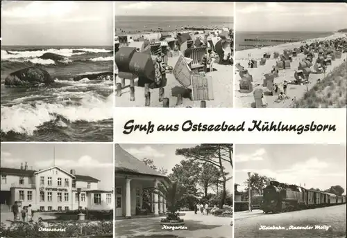 Kuehlungsborn Ostseebad Brandung Strand Strandkorb Ostseehotel Kurgarten Kleinbahn Rasender Molly Eisenbahn Kat. Kuehlungsborn