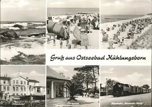 Kuehlungsborn Ostseebad Brandung Strand Strandkorb Ostseehotel Kurgarten Kleinbahn Rasender Molly Eisenbahn Kat. Kuehlungsborn