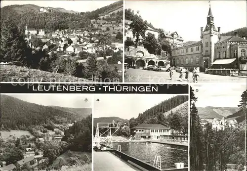 Leutenberg Thueringen Marktplatz u.Schwimmbad Kat. Leutenberg