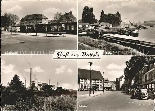 Datteln Altmarkt Hafen Busbahnhof Zeche Kat. Datteln