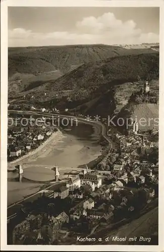 Kochem Panorama mit Burg Moselbruecke Kat. Cochem