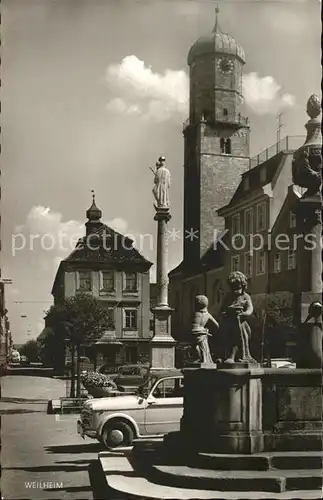 Weilheim Oberbayern Marienplatz Brunnen Saeule Kat. Weilheim i.OB