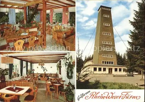 Oberhundem Rhein Weser Turm Restaurant Aussichtsturm Kat. Kirchhundem