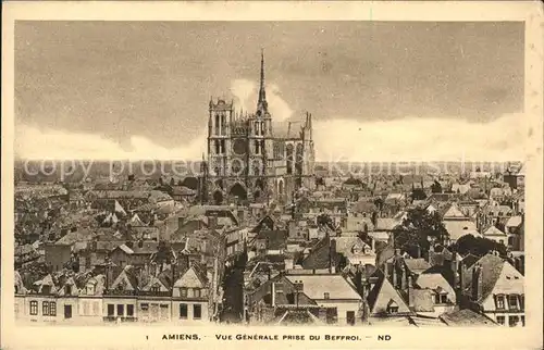 Amiens Vue generale prise du Beffroi Cathedrale Kat. Amiens