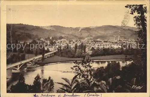 Beaulieu sur Dordogne Vue generale Pont Kat. Beaulieu sur Dordogne