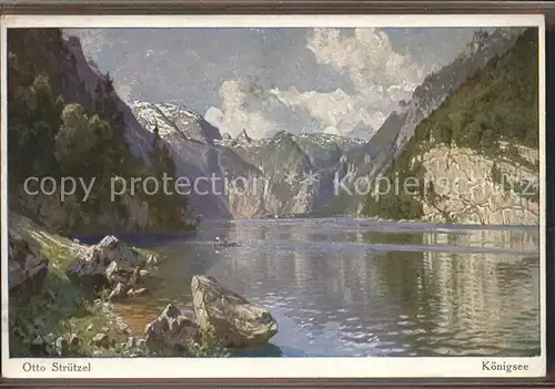 Koenigsee Berchtesgaden Seepanorama Kuenstlerkarte Kat. Berchtesgaden