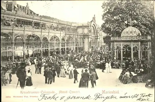 Marienbad Tschechien Boehmen Kreuzbrunnen Kolonnade Abendkonzert Pavillon Kat. Marianske Lazne