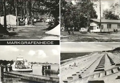 Rostock Markgrafenheide Faehre Konsum Waldgaststaette Strand Zeltplatz Kat. Rostock