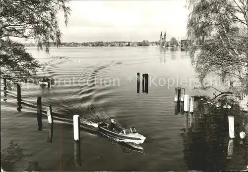 Neuruppin Panorama Ruppiner See Motorboot Kat. Neuruppin