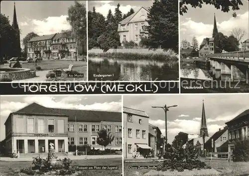 Torgelow See Markt Kindergarten Ueckerbruecke Postamt Clara Zerkin Str Kat. Torgelow See