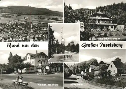 Inselsberg Schmalkalden Brotterode Tabarz Hotel Schweizerhaus Kl Inselsberg Winterstein Sendemast Kat. Schmalkalden