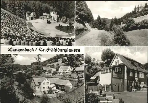 Langenbach Thueringen Freilichtbuehne Waldweg Teilansichten Kat. Schleusegrund