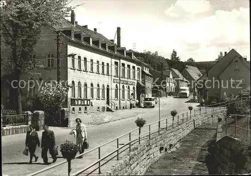 Bockau Erzgebirgskreis Karl Marx Str mit HOG Sachsenhof Kat. Bockau