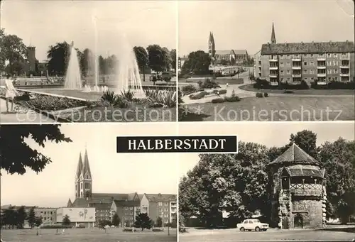 Halberstadt Springbrunnen Lindenweg Dom Wasserturm Kat. Halberstadt