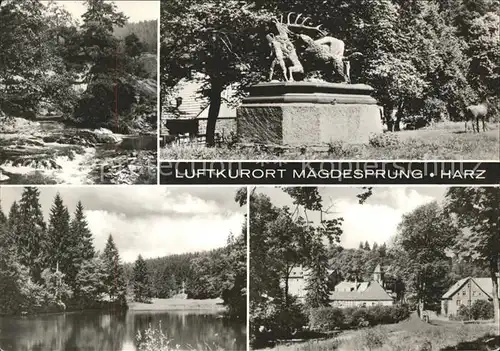 Maegdesprung Teilansichten Hirschskulptur Kat. Harzgerode