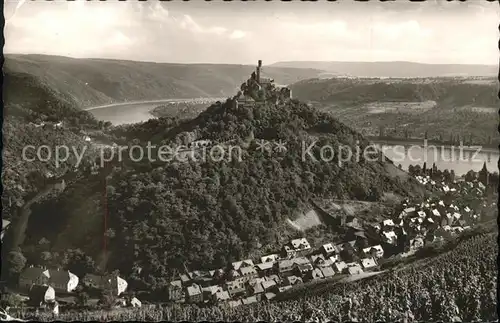 Braubach Rhein Panorama mit Marksburg / Braubach /Rhein-Lahn-Kreis LKR