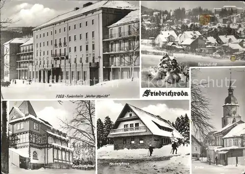 Friedrichroda FDGB Ferienheim Ulbricht Spiessberghaus Heuberghaus Kirche Kat. Friedrichroda