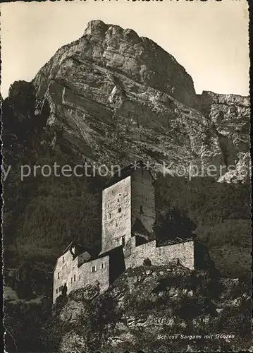 Sargans Schloss Sargans mit Gonzen Kat. Sargans