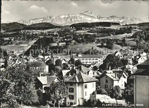 Flawil Ortsansicht mit Blick zum Saentis Appenzeller Alpen Kat. Flawil