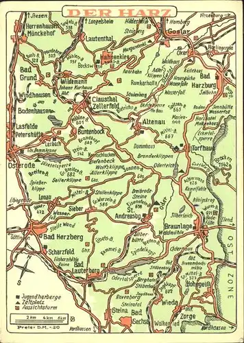 Goslar uebersichtskarte Der Harz / Goslar /Goslar LKR