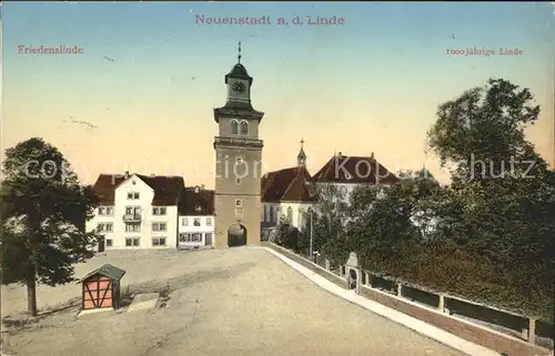 Neuenstadt Kocher Friedenslinde 1000 jaehrige Linde Litho / Neuenstadt am Kocher /Heilbronn LKR