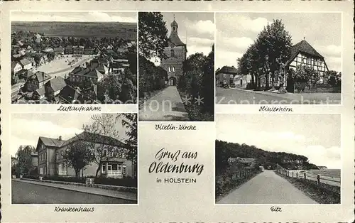 Oldenburg Holstein Vicelin-Kirche Krankenhaus Fliegeraufnahme / Oldenburg in Holstein /Ostholstein LKR