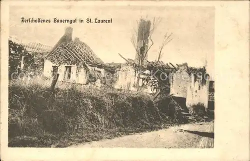 Saint-Laurent Ardennes Zerschossenes Bauerngut Truemmer 1. Weltkrieg Grande Guerre / Saint-Laurent /Arrond. de Charleville-Mezieres