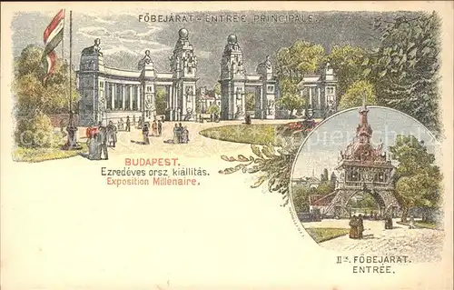 Budapest Exposition Millenaire Foebejarat Entree  / Budapest /