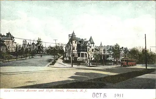 Newark New Jersey Clinton Avenue and High Street Tramway / Newark /