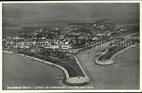 Buesum Nordseebad Fliegeraufnahme Hafeneinfahrt / Buesum /Dithmarschen LKR