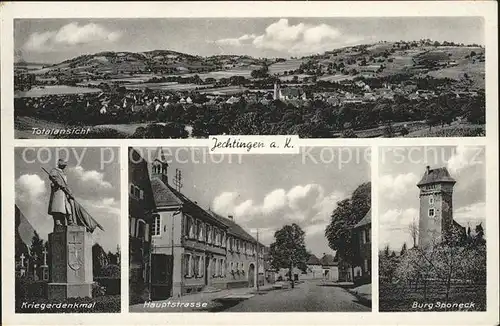 Jechtingen Hauptstrasse Kriegerdenkmal Burg Sponeck / Sasbach am Kaiserstuhl /Emmendingen LKR