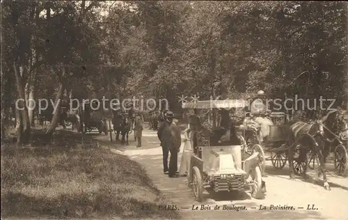 Paris Bois de Boulogne La Potiniere Automobil Pferdekutsche / Paris /Arrond. de Paris