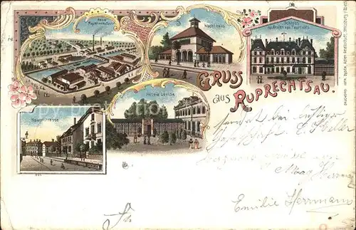 Ruprechtsau Papiermanufactur Wachthaus Schloss Graf von Pourtales Hospiz Lovisa Hauptstrasse / Strasbourg /Arrond. de Strasbourg-Ville