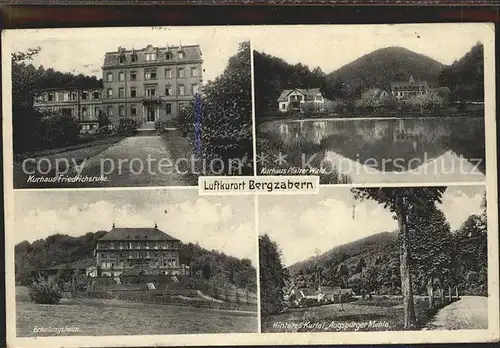 Bad Bergzabern Kurhaus Friedrichsruhe Pfalzer Wald Augspurger Muehle Kat. Bad Bergzabern