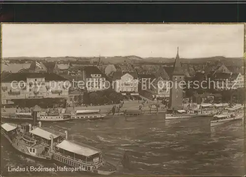 Lindau Bodensee Hafenpartie Seitenraddampfer Kat. Lindau (Bodensee)