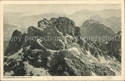 Zugspitze mit hohen Geif Serie Bilder aus den Bayerischen Alpen Fliegeraufnahme Kat. Garmisch Partenkirchen