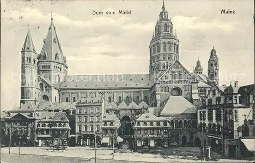 Mainz Rhein Dom vom Markt / Mainz Rhein /Mainz Stadtkreis
