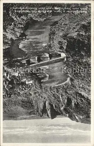 Bad Muenster Stein Ebernburg Perle des Nahetales Blick vom Stegfelsen nach dem Rheingrafenstein / Bad Muenster am Stein-Ebernburg /Bad Kreuznach LKR