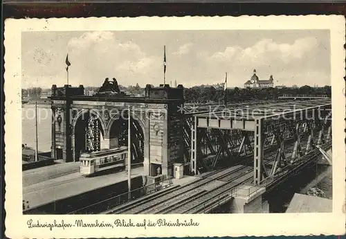 Ludwigshafen Rhein Mannheim Blick auf die Rheinbruecke Kat. Ludwigshafen am Rhein