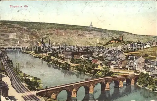 Bingen Rhein Bruecke Kat. Bingen am Rhein