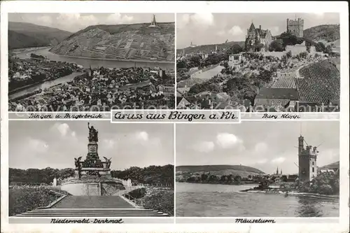 Bingen Rhein Burg Klopp Maeuseturm Niederwald Denkmal Bingerbrueck Kat. Bingen am Rhein