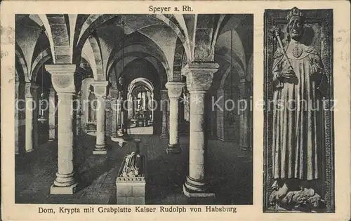 Speyer Rhein Dom Krypta Grabplatte Kaiser Rudolph von Habsburg Kat. Speyer