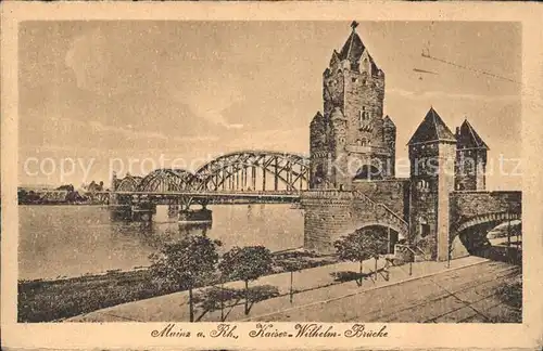 Mainz Rhein Kaiser Wilhelm Bruecke Serie 380 Nr. 14 / Mainz Rhein /Mainz Stadtkreis