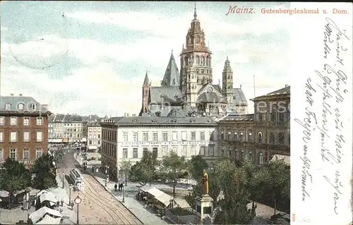 Mainz Rhein Gutenberg Denkmal Dom / Mainz Rhein /Mainz Stadtkreis